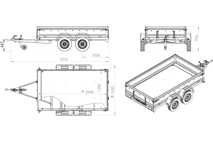 2 akslet biltrailer 264×150 EXPERT 2615/2 - Billede 4